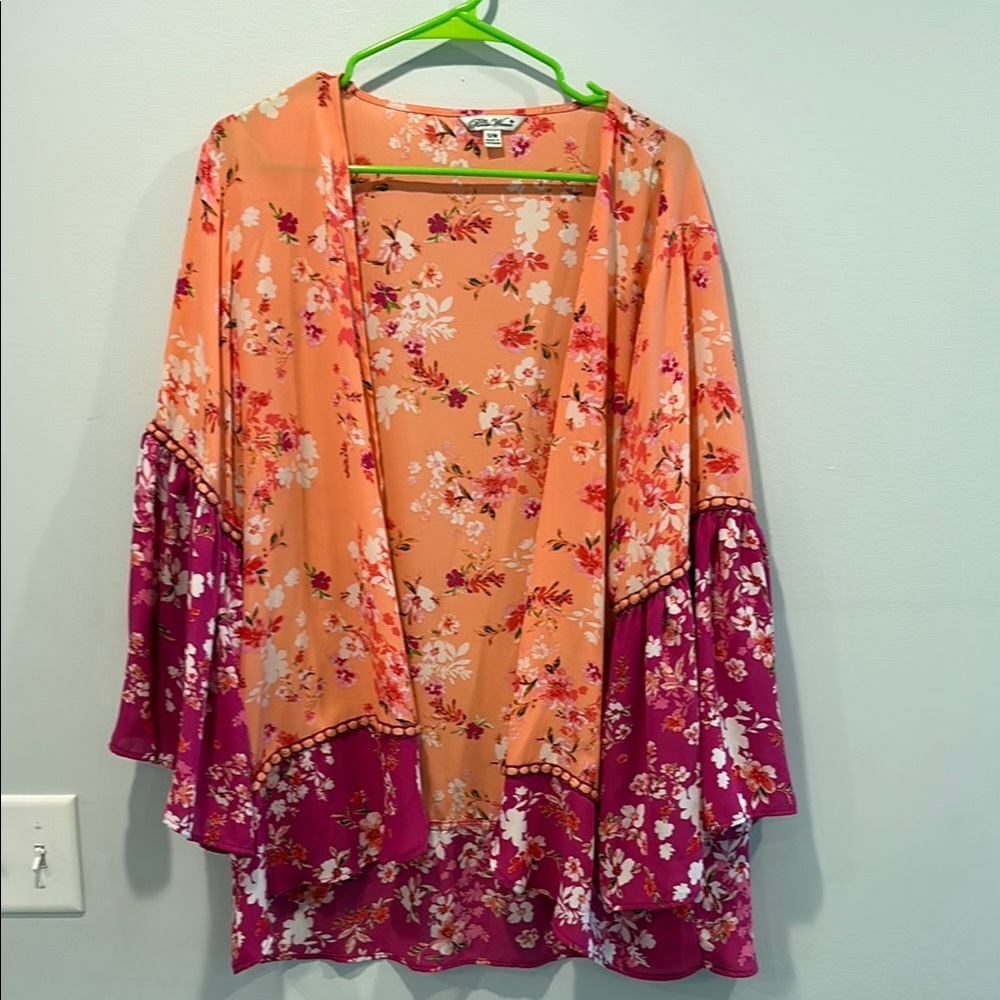 The Pioneer Woman Floral Blouse - Orange and Pink fits up to xL